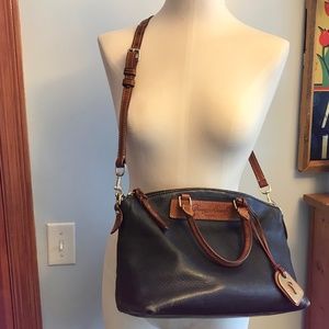Vintage Dooney & Bourke blue satchel leather bag